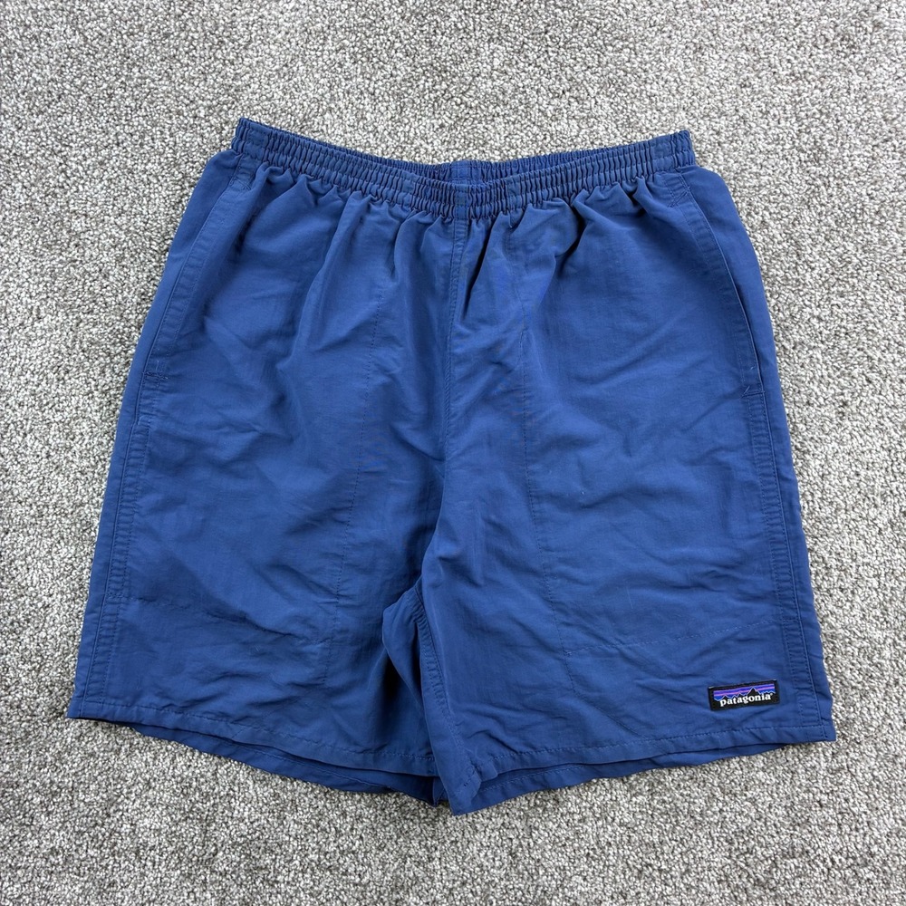 Patagonia Baggies Shorts Mens Small Blue Nylon Elastic Waist Hiking